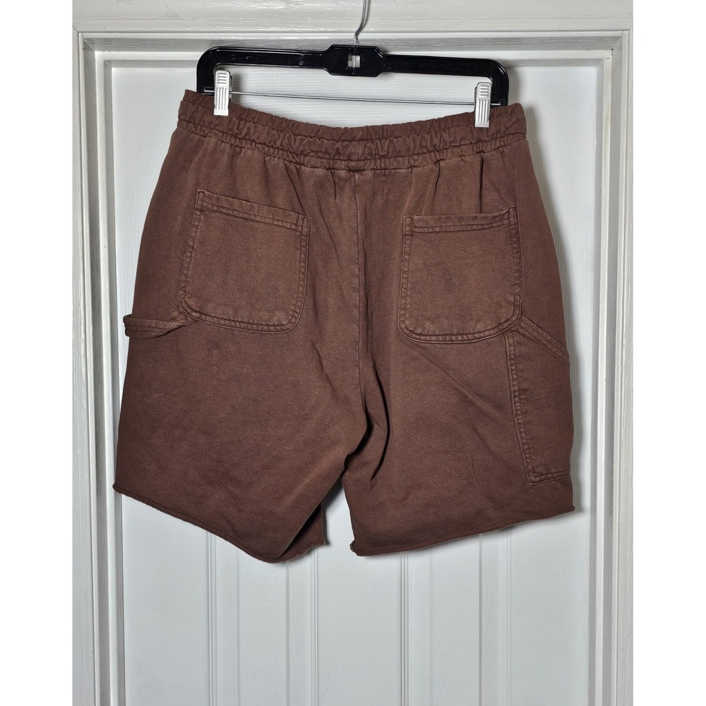 Talentless Carpenter Sweat Shorts Men's Size XL Brown Fleece Lined - Picture 2 of 3